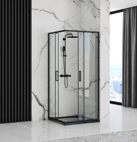 Душевой уголок Rea Punto Black 90x90 K4801