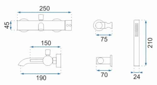 Смеситель для ванны Rea Lungo B6641