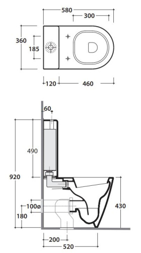 Унитаз напольный Globo FORTY3 FO003AR