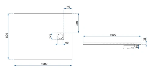 Душевой поддон Rea Magnum white 80*100 K3335