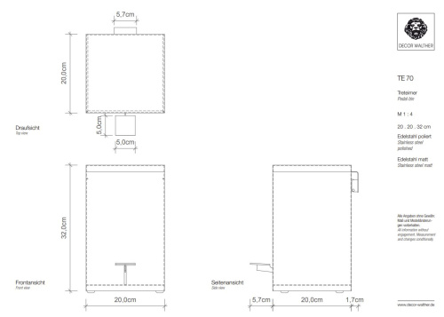 Ведро с педалью Decor Walther TE 70 SC 0614570