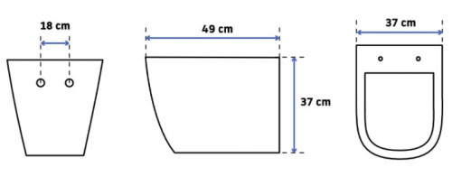 Унитаз подвесной Rea Carlo Mini Rimless Black C8936