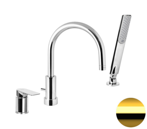 Смеситель для ванны Remer Infinity I07DO, золото глянцевое