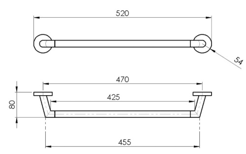 Полотенцедержатель 40 см Remer Guest GS40NPO, никель матовый брашированный