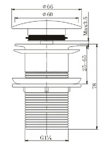 Донный клапан для раковины Vivi Felice V-5 B без перелива
