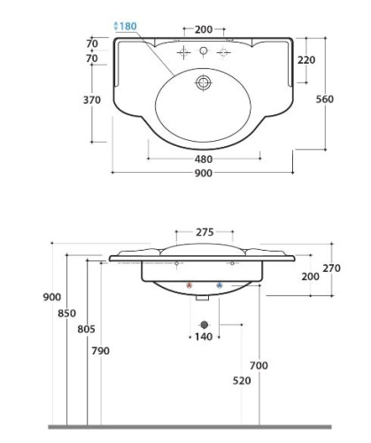 Умывальник Globo Paestum PA056BI