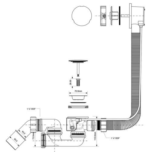 Сифон для ванны McAlpine HC31M-N1