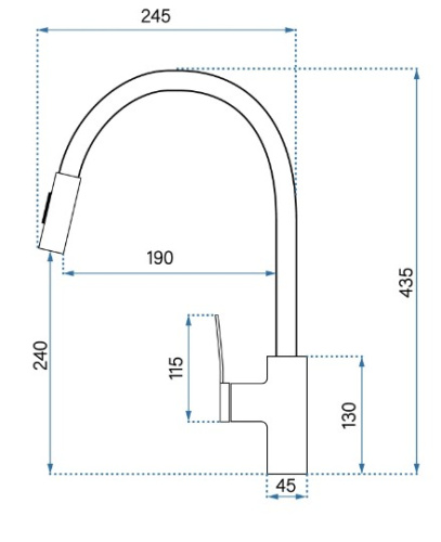 Смеситель для мойки Rea Soul Gold matt Black B6205