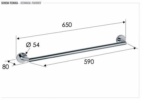 Полотенцедержатель 60 см Remer Guest GS30BO, белый матовый