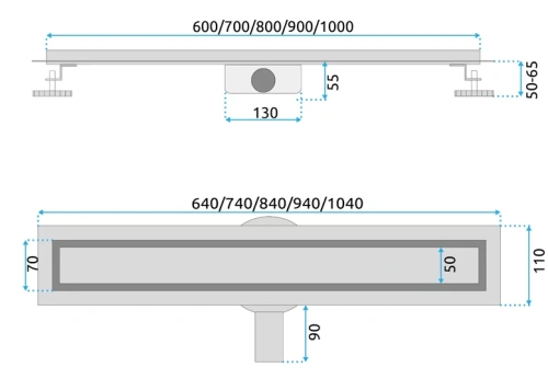 Душевой трап Rea Neox Pro black 800 G7803