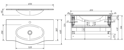 Тумба подвесная Caprigo Nokturn 90 1319-SF023