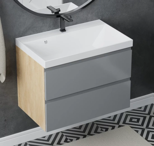 Тумба подвесная Vela Мира 70П под Classica (небраска/серый) TU65275