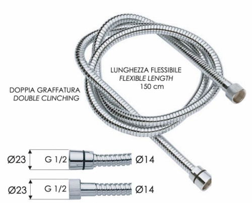 Шланг для душа 150 см Remer 333CNES150