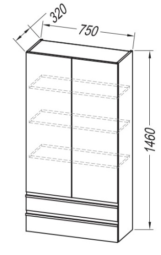 Пенал подвесной Kolpa-san Alexis A 1461/750 Craft wood 547300
