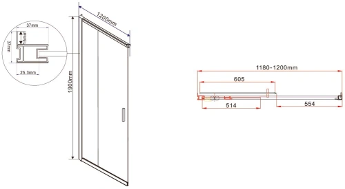 Душевой уголок Vincea Garda VSS-1G8012CLB