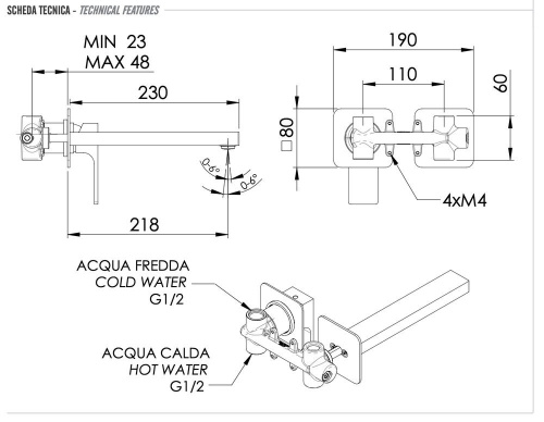 Смеситель для раковины Remer Absolute AU15PLBO, белый матовый