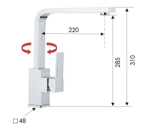 Смеситель для кухни Remer Qubika Q42U
