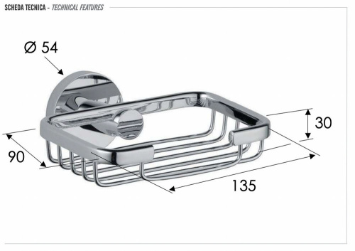 Мыльница Remer Guest GS11CFP, черный брашированный хром