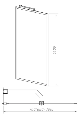 Душевая шторка на ванну Vincea VSB-41700CL