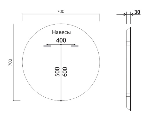 Зеркало Vincea LED 700x700 VLM-3DE700 Зеркало Vincea LED 700x700 VLM-3DE700