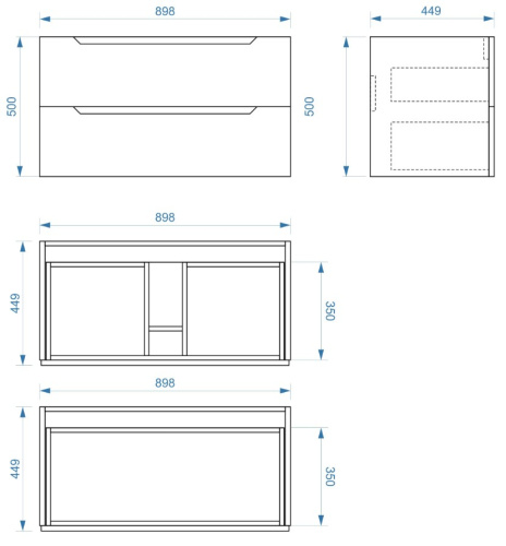 Тумба подвесная Vela Верона 90П под Classica TU27086