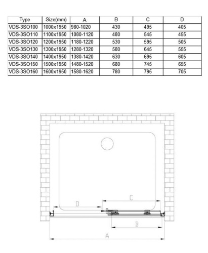 Душевая дверь Vincea Soft VDS-3SO120CLGM