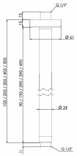 Кронштейн потолочный 10 см Remer 347N10NO, черный матовый