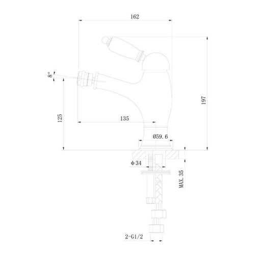 Смеситель для биде Caprigo Adria-uno 02-533-VOT