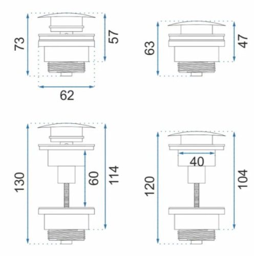 Донный клапан для раковины Rea Rose Gold A533A универсальный