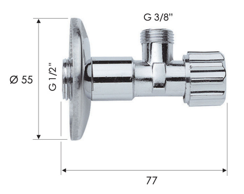 Запорный вентиль 1/2* 3/8" Remer 1171238