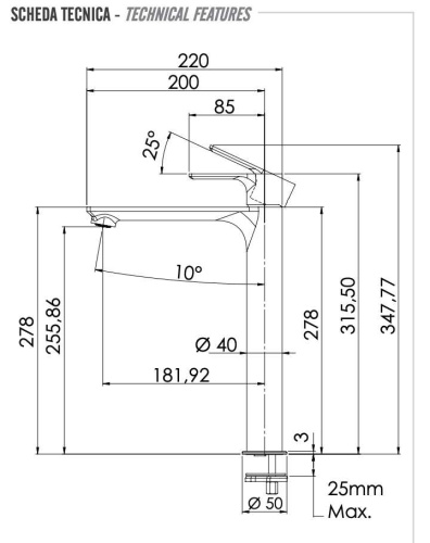 Смеситель для раковины Remer Energy EY11LNO, черный матовый