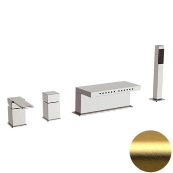 Смеситель для ванны Remer Qubika Q06BG, золото брашированное