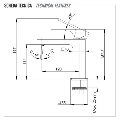 Смеситель для раковины Remer Absolute AU12BG, золото брашированное