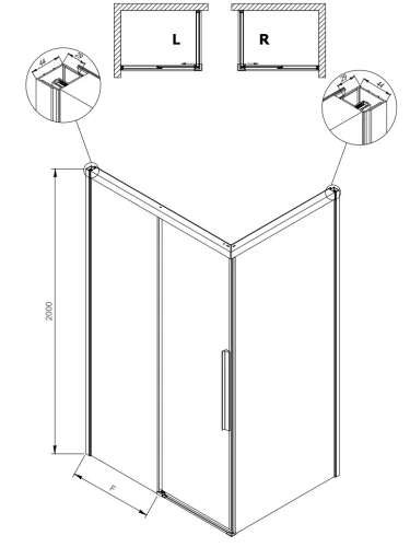 Душевой уголок Kolpa-San Libra DW 100X100-L silver brill transparent 516840