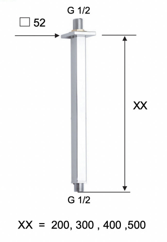 Кронштейн потолочный 30 см Remer 347S30BG, золото брашированное