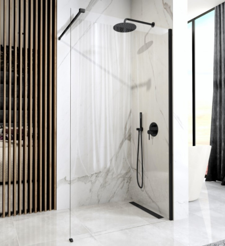 Душевая стенка Rea Aero Black 100x195 K6596