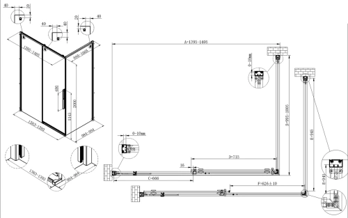 Душевой уголок Vincea Ultima VSR-7UL1014CL