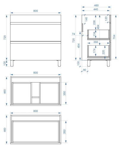 Тумба напольная Vela Мира 80Н под Gid TU274051