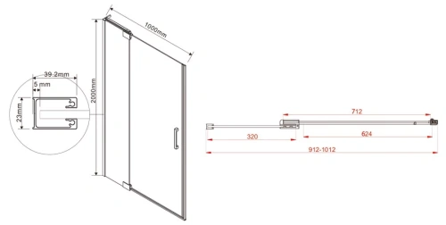 Душевая дверь Vincea Extra VDP-1E9010CLGM