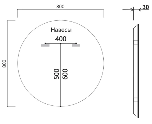 Зеркало Vincea LED 800×800 VLM-3DE800B-2