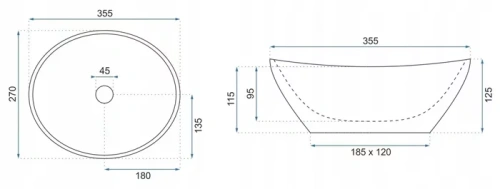 Умывальник Rea Sofia Mini Cloudy U9236