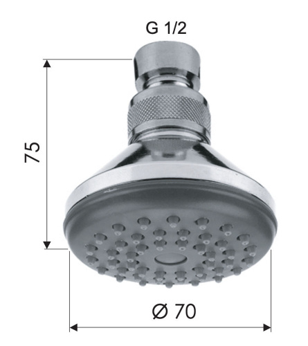 Верхний душ с шарнирным соединением 7 см Remer 351A