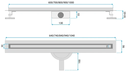 Душевой трап Rea Neox Slim pro Copper Brush 900 G4808