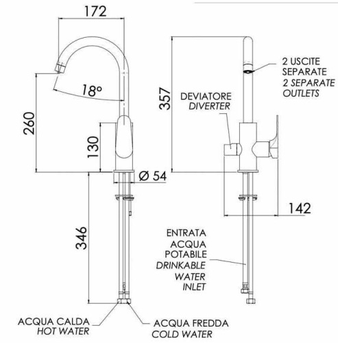 Смеситель для кухни Remer Class Line L79DW