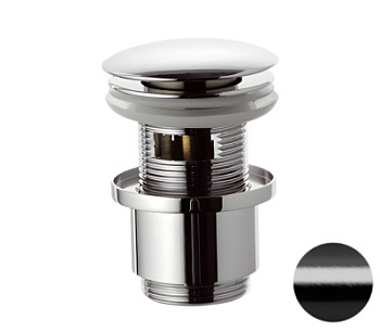 Донный клапан с переливом 1”1/4 Remer 905CC2114CFP, черный брашированный хром