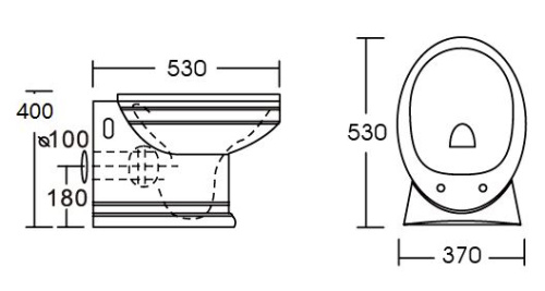 Унитаз приставной Ceramalux 2474