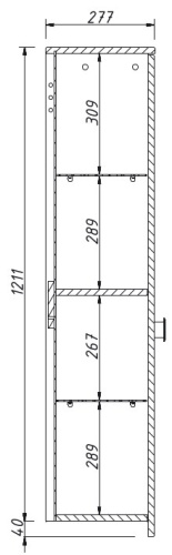 Пенал подвесной Caprigo Nokturn 1350R-TP817