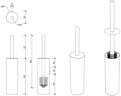 Ёршик настенный Decor Walther Bar WBG 0856976