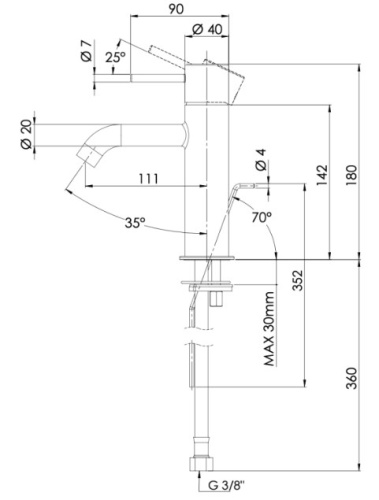 Смеситель для раковины Mariani Next A16380NS12
