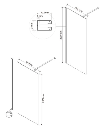 Душевая стенка Vincea Walk-In VSW-1H100CLGM
